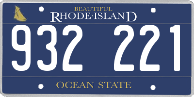 RI license plate 932221