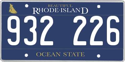 RI license plate 932226