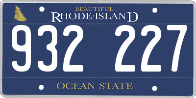 RI license plate 932227