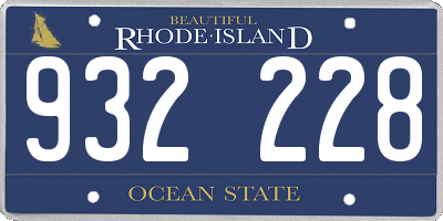 RI license plate 932228