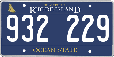 RI license plate 932229