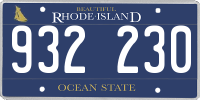 RI license plate 932230