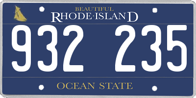 RI license plate 932235