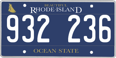 RI license plate 932236