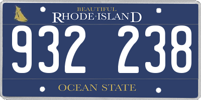 RI license plate 932238
