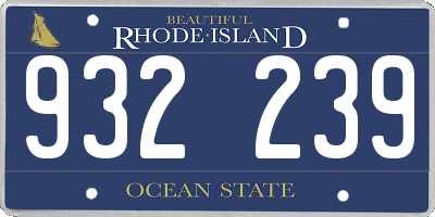 RI license plate 932239