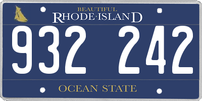 RI license plate 932242