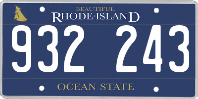 RI license plate 932243