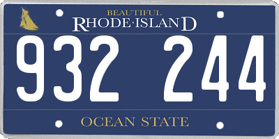 RI license plate 932244