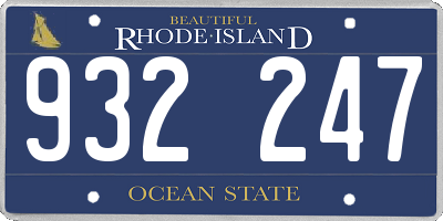 RI license plate 932247