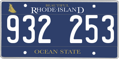 RI license plate 932253