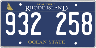 RI license plate 932258