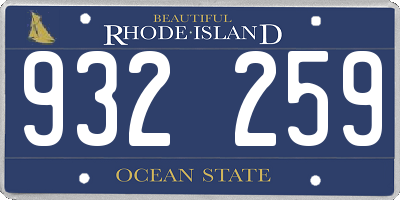 RI license plate 932259