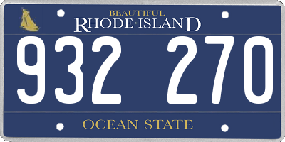RI license plate 932270