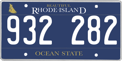 RI license plate 932282
