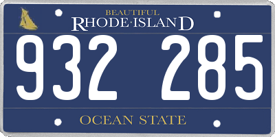 RI license plate 932285