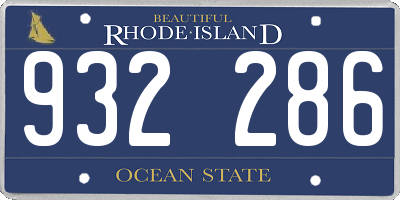 RI license plate 932286