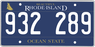 RI license plate 932289