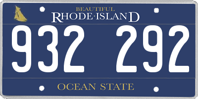 RI license plate 932292