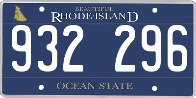 RI license plate 932296