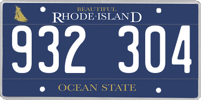 RI license plate 932304
