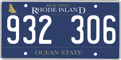 RI license plate 932306
