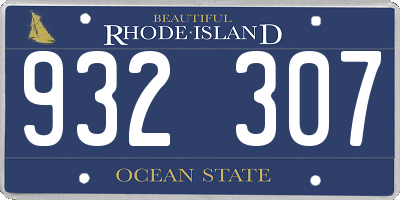RI license plate 932307