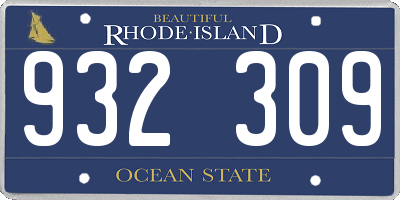 RI license plate 932309