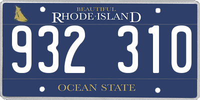 RI license plate 932310