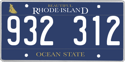 RI license plate 932312