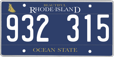 RI license plate 932315