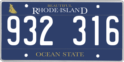 RI license plate 932316