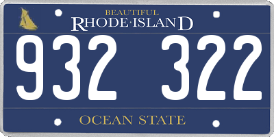 RI license plate 932322