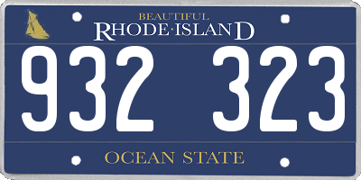 RI license plate 932323