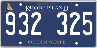 RI license plate 932325
