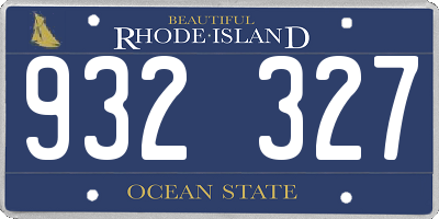 RI license plate 932327