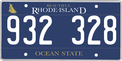 RI license plate 932328
