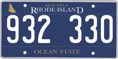 RI license plate 932330