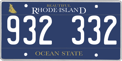 RI license plate 932332