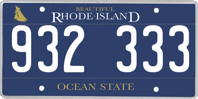 RI license plate 932333