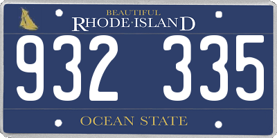 RI license plate 932335