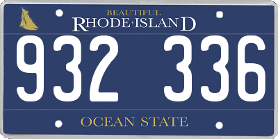 RI license plate 932336