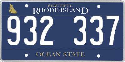 RI license plate 932337