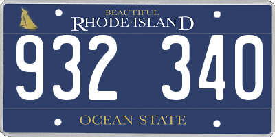 RI license plate 932340