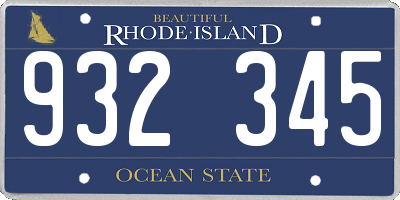 RI license plate 932345