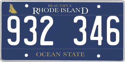 RI license plate 932346