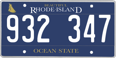 RI license plate 932347