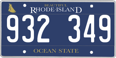 RI license plate 932349