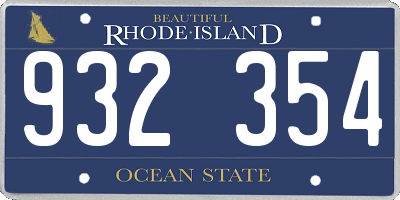 RI license plate 932354