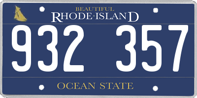 RI license plate 932357